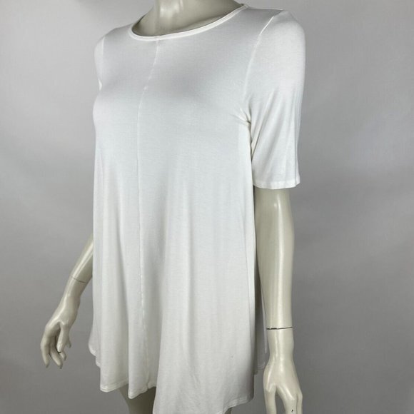 Eileen Fisher Viscose Tunic Top Women PM Short Sleeve Scoop Neck Swing Shirt - Picture 3 of 10